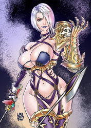 Rule 34 | 1girl, blue eyes, breasts, cleavage, isabella valentine, large breasts, loubot marquez, soul calibur, soulcalibur, soulcalibur vi, sword, tagme, weapon, whip, whip sword