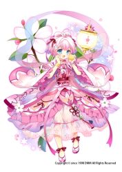 Rule 34 | 1girl, :d, ahoge, apple, bad id, bad twitter id, blue eyes, bow, bow-shaped hair, bracelet, choker, dress, flower, flower knight girl, food, fruit, full body, golden apple, hair bow, hair flower, hair intakes, hair ornament, jewelry, kurot, layered dress, looking at viewer, name connection, object namesake, official art, open mouth, pink choker, pink hair, red bow, ribbon choker, ringo (flower knight girl), see-through, shoes, short hair, smile, solo, waist bow