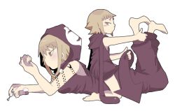 Rule 34 | 00s, 2girls, barefoot, blonde hair, blush, child, corruption, cosplay, dark persona, dual persona, feet, frown, medusa gorgon, medusa gorgon (cosplay), multiple girls, nail polish, possessed, possession, rachel boyd, soul eater, tattoo, time paradox