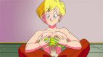 Rule 34 | 1boy, 1girl, animated, ass, blonde hair, blue eyes, breasts, cum, cum on body, cum on breasts, cum on hair, cum on upper body, dragon ball, dragonball z, earrings, ejaculation, erasa (dragon ball), facial, funsexydragonball, hetero, jewelry, large breasts, nipples, open mouth, paizuri, paizuri under clothes, penis, short hair, smile, son gohan, strapless, tube top, uncensored, video