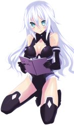 Rule 34 | &gt;:p, 10s, 1girl, :o, :p, absurdres, bare shoulders, black gloves, black heart (neptunia), black thighhighs, blue eyes, blush, book, breasts, breasts apart, cleavage, cleavage cutout, clothing cutout, elbow gloves, flipped hair, full body, gloves, hair between eyes, halterneck, highres, holding, image sample, kneeling, leotard, long hair, looking down, magical girl, medium breasts, neptune (series), noire (neptunia), open book, planeptune, power symbol, reading, shiny skin, solo, spread legs, symbol-shaped pupils, thighhighs, tongue, tongue out, transparent background, turtleneck, v-shaped eyebrows, very long hair, wavy hair, white hair