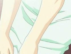 Rule 34 | animated, animated gif, clothes lift, dress, dress lift, hana no joshi ana: newscaster etsuko, lowres, no panties, pubic hair, solo, thighhighs, uncensored