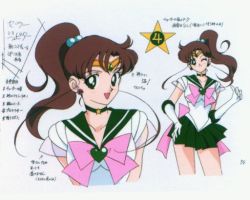 Rule 34 | 1990s (style), 1girl, :d, ;), bishoujo senshi sailor moon, brown hair, choker, contrapposto, earrings, elbow gloves, female focus, gem, gloves, green eyes, green skirt, hair bobbles, hair ornament, hand on own hip, happy, head tilt, heart, jewelry, kino makoto, long hair, looking at viewer, magical girl, multiple views, neck, necklace, one eye closed, open mouth, pink ribbon, ponytail, ribbon, sailor jupiter, skirt, smile, star (symbol), star necklace, super sailor jupiter, tiara, upper body, white gloves, wink