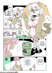 Rule 34 | ..., 1boy, 1girl, ?, alternate language, animal ears, animal nose, barrel, bubble tea, bubble tea challenge, collar, comic, commentary, dog ears, dog girl, dog tail, dolly (modern mogal), drink, drinking straw, english text, furry, furry female, giant, giantess, highres, imagining, limited palette, long hair, meme, object on breast, one eye closed, original, puff of air, shepherd0821, smoking pipe, snout, soldier, sparkle, spoken ellipsis, tail, thought bubble, tongue, tongue out, translated, v
