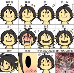 Rule 34 | angry, black hair, chibi, giant, monster, rogue titan, shingeki no kyojin, titan (shingeki no kyojin), yellow eyes