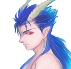 Rule 34 | 1boy, blue hair, cu chulainn (fate), cu chulainn (fate/stay night), earrings, fate/stay night, fate (series), feather hair ornament, feathers, feather hair ornament, jewelry, jun (ash), lowres, male focus, ponytail, red eyes, solo