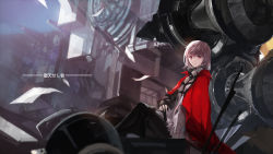 Rule 34 | 1girl, bad id, bad pixiv id, blurry, depth of field, highres, looking at viewer, original, paradise, pixiv fantasia, pixiv fantasia fallen kings, short hair, grey eyes, silver hair, sitting, smile, solo, swd3e2, translation request