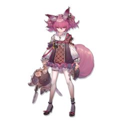 Rule 34 | 1girl, animal ear fluff, animal ears, arknights, black footwear, black panties, blouse, book, collared shirt, fox ears, fox tail, full body, hair between eyes, hair ornament, high heels, holding, holding book, holding stuffed toy, knife, long sleeves, official art, panties, pantyhose, purple eyes, purple hair, purple vest, see-through, shamare (arknights), shirt, short hair, solo, standing, stuffed animal, stuffed toy, tail, transparent background, twintails, underwear, v-shaped eyebrows, vest, white pantyhose, white shirt, xiayehongming