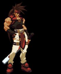 Rule 34 | animated, animated gif, arc system works, guilty gear, guilty gear x, guilty gear xx, lowres, male focus, pixel art, sol badguy, solo, thumbs down, transparent background