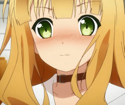 Rule 34 | 10s, anime screenshot, azuki azusa, blonde hair, blush, choker, close-up, collar, green eyes, hentai ouji to warawanai neko., long hair, screencap, solo