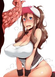 Rule 34 | 10s, 1girl, alternate breast size, animal penis, bad id, bad pixiv id, bare shoulders, bestiality, blue eyes, blush, bottomless, breasts, brown hair, cleavage, covered erect nipples, creatures (company), drooling, game freak, heavy breathing, hilda (pokemon), huge breasts, large penis, nintendo, penis, penis awe, pig penis, pokemon, pokemon (creature), pokemon bw, pokephilia, ponytail, seiza, sitting, solo focus, sweat, thighs, tongue, tongue out, trembling, uncensored, wet, wide hips, zako (arvinry)