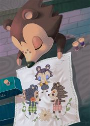 Rule 34 | animal crossing, highres, label able (animal crossing), mabel able (animal crossing), miguel crossing, nintendo, sable able (animal crossing), sewing, sleeping