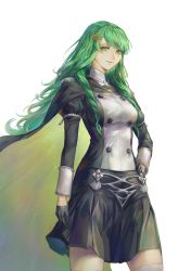 Rule 34 | 1girl, absurdres, fahmi fauzi, fire emblem, fire emblem: three houses, flayn (fire emblem), green eyes, green hair, highres, long hair, looking at viewer, nintendo, aged up, skirt, smile, solo, thighs
