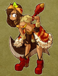 Rule 34 | 00s, 1girl, axe, boots, breasts, dark skin, final fantasy, final fantasy ix, high heel boots, high heels, lani (ff9), long hair, nogo, red footwear, red heels, shoes, square enix, weapon