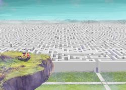 Rule 34 | bad id, bad pixiv id, blue sky, cliff, day, flat (oab71kq), maze, no humans, original, outdoors, scenery, sky, tricycle