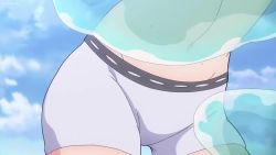 Rule 34 | 1girl, 2boys, animated, anime screenshot, ass, back tattoo, blonde hair, blue eyes, blush, bouncing breasts, bow, boxers, breasts, fingerless gloves, futoku no guild, gloves, green hair, hitamu kyan, large breasts, long hair, male underwear, multicolored hair, multiple boys, navel, nipples, open mouth, panties, pink panties, purple hair, saliva, screencap, shorts, slime, slime (creature), sound, tagme, tattoo, tears, tramp stamp, two-tone hair, underwear, video, white hair, yellow eyes
