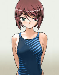 Rule 34 | 00s, boku, brown hair, competition swimsuit, heterochromia, one-piece swimsuit, rozen maiden, short hair, solo, souseiseki, swimsuit