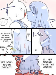 Rule 34 | !?, long tongue, monster girl, slime girl, tagme, text focus, tongue, tongue out, translated