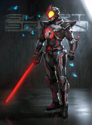 Rule 34 | 1boy, anniversary, armor, armored bodysuit, blurry, bodysuit, bug, butterfly, commentary, depth of field, driver (kamen rider), energy sword, faiz driver, full body, glowing, glowing eyes, helmet, highres, holding, holding sword, holding weapon, insect, kamen rider, kamen rider 555, kamen rider 555: paradise regained, kamen rider faiz, kamen rider next faiz, keen fai, light particles, looking to the side, rider belt, shoulder armor, solo, sword, tokusatsu, weapon