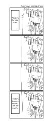 Rule 34 | 1girl, artist request, blunt bangs, comic, female focus, greyscale, hard-translated, hat, mob cap, monochrome, patchouli knowledge, sleeping, standing, third-party edit, touhou, translated