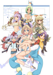 Rule 34 | 6+girls, alternate color, animal, animal around neck, animal ears, animal on head, arms under breasts, bandana, bangle, belt, bikini, bikini top only, bird, bird on head, black gloves, black legwear, black pants, blacksmith (ragnarok online), blonde hair, blue bikini, blue bird, blue bow, blue eyes, blue gloves, blue shorts, blue wings, blush, bow, bracelet, braid, breasts, brown belt, brown eyes, brown footwear, brown gloves, cat ears, character select, cleavage, closed mouth, clothes around waist, coat, commentary request, crop top, cross-laced clothes, cross-laced top, dress, feathered wings, filir (ragnarok online), fingerless gloves, flame print, flat chest, fox, fox mask, french braid, full body, fur-trimmed coat, fur-trimmed shorts, fur trim, gauntlets, gloves, gradient wings, green coat, green hair, hair between eyes, head wings, high heels, jewelry, kawagoe pochi, large bow, light purple hair, long hair, looking at viewer, mask, mask on head, medium breasts, mismatched bikini, multicolored wings, multiple girls, necklace, on head, open mouth, orange wings, pants, professor (ragnarok online), purple hair, ragnarok online, reaching, reaching towards viewer, red bandana, red dress, sandals, sarashi, shadow chaser (ragnarok online), shirt, shirt around waist, short hair, short shorts, shorts, sleeveless, sleeveless dress, sleeveless shirt, smile, sura (ragnarok online), swimsuit, thighhighs, twintails, wanderer (ragnarok online), white bikini, white shirt, white wings, whitesmith (ragnarok online), wings