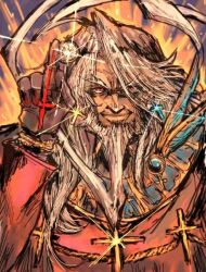 Rule 34 | 1boy, ahoge, christopher columbus (fate), cross, earrings, facial hair, fate/grand order, fate (series), glint, gloves, grey hair, jewelry, long hair, looking at viewer, male focus, moto murabito, official alternate costume, old, old man, solo, upper body, white hair, wrinkled skin