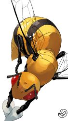 Rule 34 | bee, beedrill, bug, commentary request, creatures (company), game freak, gen 1 pokemon, highres, insect, nintendo, no humans, pokemon, pokemon (creature), red eyes, signature, simple background, solo, white background, yunimaru