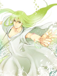 Rule 34 | 1other, androgynous, blue eyes, chain, dress, enkidu (fate), fate/strange fake, fate (series), green eyes, green hair, long hair, solo, wide sleeves, zuwai kani