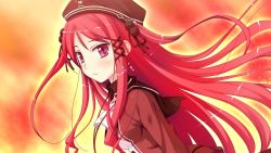 Rule 34 | 1girl, game cg, hat, hinomiya ayari, jewelry, ko~cha, long hair, necklace, red eyes, red hair, solo, witch&#039;s garden