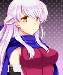 Rule 34 | 1girl, :o, bangle, bare shoulders, black gloves, blue scarf, bracelet, breasts, dress, elbow gloves, fire emblem, fire emblem: radiant dawn, gloves, hair ribbon, half updo, jewelry, long hair, looking at viewer, looking to the side, medium breasts, micaiah (fire emblem), nintendo, portrait, ribbon, scarf, silver hair, simple background, sleeveless, sleeveless dress, solo, star (symbol), starry background, upper body, yellow eyes, yuuhi (ms1110)