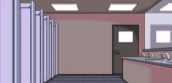 Rule 34 | 1990s (style), 4bpp, akiko gold, aliasing, ceiling, ceiling light, door, faucet, game cg, indoors, mirror, no humans, pc98, reflection, restroom, retro artstyle, tagme