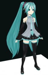 Rule 34 | 3d, animated, animated gif, blush, hatsune miku, long hair, lowres, necktie, skirt, thighhighs, twintails, uniform, vocaloid
