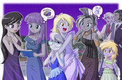 Rule 34 | 2boys, 6+girls, apron, derpy hooves, dinky hooves, hoity toity, king sombra, maud pie, multiple boys, multiple girls, my little pony, my little pony: equestria girls, my little pony: friendship is magic, octavia melody, personification, silver spoon, tagme, tattoo, uotapo, zecora