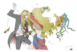 Rule 34 | 1boy, 1girl, anger vein, blonde hair, brother and sister, fate/grand order, fate (series), fighting, grabbing another&#039;s hair, headdress removed, highres, ningqingheng, quetzalcoatl (fate), siblings, tezcatlipoca (fate)