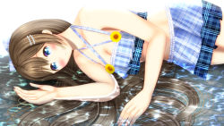 Rule 34 | 1girl, aqua bow, aqua eyes, arm garter, arm ribbon, artist name, artist request, bare shoulders, bikini, bikini skirt, blue bow, blue eyes, blush, bow, bracelet, breasts, brown hair, checkered bow, checkered clothes, checkered swimsuit, cleavage, collarbone, cross-laced clothes, cross-laced one-piece swimsuit, dress, dress swimsuit, female focus, frilled swimsuit, frills, hair between eyes, hair bow, half updo, high ponytail, highres, jewelry, long hair, looking at viewer, looking to the side, love live!, love live! nijigasaki high school idol club, love live! school idol festival, ocean, one-piece swimsuit, osaka shizuku, parted lips, pearl bracelet, plaid, plaid dress, pleated, pleated dress, ponytail, ribbon, small breasts, smile, solo, swimsuit, white background, white ribbon