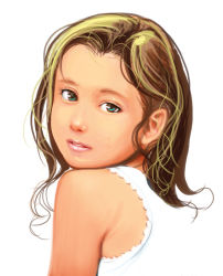 Rule 34 | 1girl, bad id, bad pixiv id, blonde hair, blue eyes, child, kouno (masao), lips, nose, original, realistic, solo
