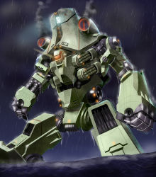 Rule 34 | cherno alpha, clenched hands, glowing, highres, incinerator turbines, jaeger (pacific rim), legendary pictures, mecha, mechanical arms, moyashi (karamisouma), night, no humans, ocean, pacific rim, pan pacific defense corps, rain, robot, roll of nickels (pacific rim), science fiction, sky, smoke, solo, super robot