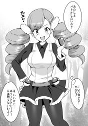 Rule 34 | ace trainer (pokemon), creatures (company), drill hair, game freak, highres, nintendo, pantyhose, pokemon, pokemon bw, skirt, tagme, translation request, twin drills, twintails, yue (show-ei)