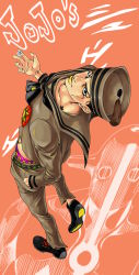 Rule 34 | 1boy, black hair, bubble, dixie cup hat, hat, higashikata josuke (jojolion), highres, jojo no kimyou na bouken, jojolion, lipstick, makeup, male focus, military hat, official style, shadow, soft &amp; wet, solo, stand (jojo), tnk-13