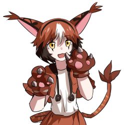 Rule 34 | 1girl, cat, digimon, gloves, mikemon, mimic, solo, tail, yellow eyes