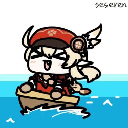 Rule 34 | &gt; &lt;, 1girl, ahoge, animated, animated gif, boat, genshin impact, klee (genshin impact), lowres, open mouth, seseren, watercraft