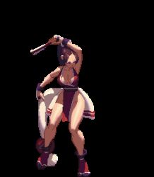 Rule 34 | 1girl, animated, animated gif, bouncing breasts, breasts, brown hair, hand fan, fatal fury, king of fighters xiii, large breasts, long hair, lowres, pixel art, shiranui mai, snk, the king of fighters, the king of fighters xiii