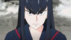 Rule 34 | 10s, 1girl, animated, animated gif, ass, black hair, blue eyes, boots, bouncing breasts, breasts, censored, collarbone, convenient censoring, dagger, dual wielding, eyebrows, frown, gloves, hair ornament, hime cut, holding, huge filesize, kill la kill, kiryuuin satsuki, knife, large breasts, long hair, midriff, nude, reverse grip, school uniform, senketsu, serafuku, single glove, skirt, sparkle, spoilers, suspenders, sword, thigh boots, thighhighs, transformation, underboob, wakizashi, weapon