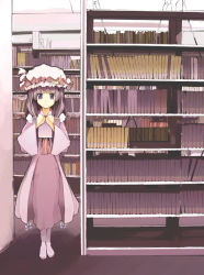 Rule 34 | 1girl, book, female focus, hat, indoors, library, patchouli knowledge, solo, touhou, tsuki yuuhi