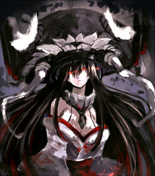 Rule 34 | 1girl, abyssal ship, akagi (kancolle), cosplay, dark persona, glowing, glowing eyes, japanese clothes, kantai collection, long hair, looking at viewer, multiple girls, pale skin, personification, red eyes, sen&#039;yuu yuuji, solo, wo-class aircraft carrier, wo-class aircraft carrier (cosplay)