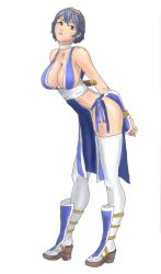 Rule 34 | 1girl, breasts, cleavage, cosplay, dead or alive, female focus, fire emblem, fire emblem awakening, highleg, highres, kasumi (doa), kasumi (doa) (cosplay), large breasts, lucina (fire emblem), nintendo, no bra, no panties, short hair, solo, thighhighs, tiara, white thighhighs