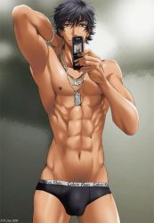 Rule 34 | 1boy, male focus, muscular, photo (object), solo, underwear