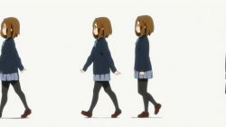 Rule 34 | animated, animated gif, brown hair, hirasawa yui, k-on!, pantyhose, school uniform, short hair, skirt, walking