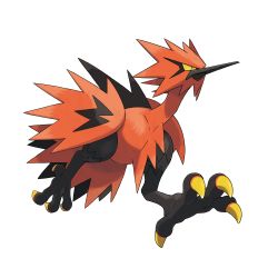 Rule 34 | absurdres, beak, commentary, creatures (company), english commentary, galarian form, galarian zapdos, game freak, gen 8 pokemon, highres, legendary pokemon, nintendo, official art, pokemon, pokemon (creature), running, solo, spiked hair, talons, transparent background, wings, yellow eyes