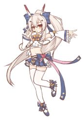 Rule 34 | 1girl, anchor symbol, ayanami (azur lane), ayanami (low-key idol @confused) (azur lane), ayanami (low-key idol @confused) (azur lane), azur lane, belt, bow, commentary request, detached sleeves, frilled skirt, frilled sleeves, frills, full body, hair between eyes, hair bow, hair ornament, hair ribbon, hairclip, headgear, headset, highres, long hair, looking at viewer, midriff, navel, plaid, plaid skirt, pleated skirt, ponytail, retrofit (azur lane), ribbon, shinryuu (shinryu1226), sidelocks, simple background, sketch, skirt, solo, standing, standing on one leg, white background, wide sleeves